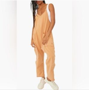 LIKE NEW Free People Hotshot Romper Toasted Coconut Light Orange